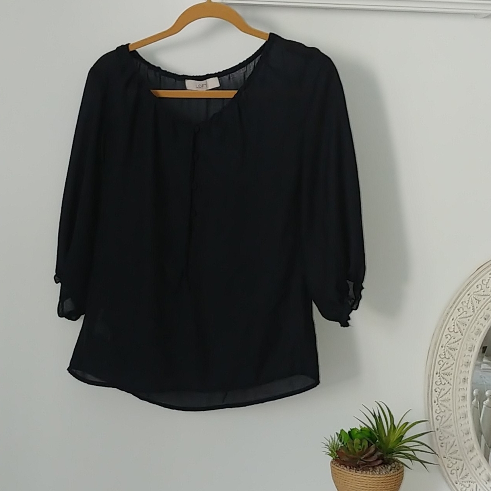 Lightweight navy blue blouse by Loft